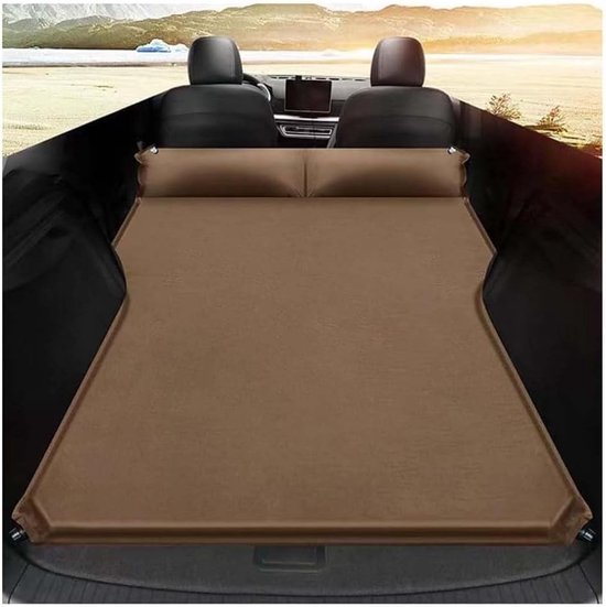 Auto Opblaasbaar Luchtbed - Draagbaar Kampeerbed - Comfortabel Reizen - Ergonomisch Ontwerp - 1.5 Kilogram - Bruin