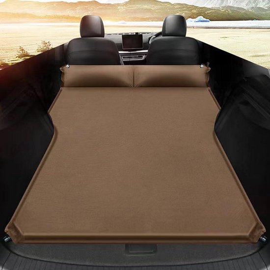 Auto opblaasbaar matras voor Volvo XC40 V70 V40 V90,luchtbed slaapmatras verdikt luchtbed kussen camping reismatras draagbaar,C-Brown