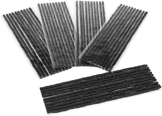 Autoband Reparatie Snaren - Band Punctie Reparatie - Snelle Bandenreparatie - Zonder Lijm - 50 Stuks - Zwart