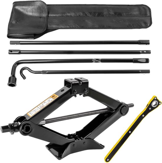 Autobanden Reparatie Kit - Reserveband Gereedschap - Noodsituaties Onderweg - Arbeidsbesparende Bediening - 2 Ton Capaciteit - Zwart