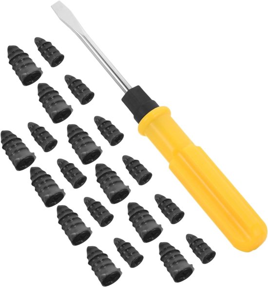 Autobanden Reparatieset - Bandenset - Lekke Banden Repareren - Inclusief Schroevendraaier - 1.27 x 0.68 cm - Zwart