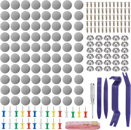Autodak Reparatie Set - Hemel Klinknagels - Auto Interieur Herstellen - 135 Delige Kit - 22x21x4 cm - Grijs van Merkloos
