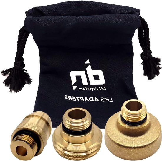 Autogas Tankadapter Set - LPG Vuladapter - Tanken Europa - Messing Materiaal - M22 Schroefdraad - Zilver