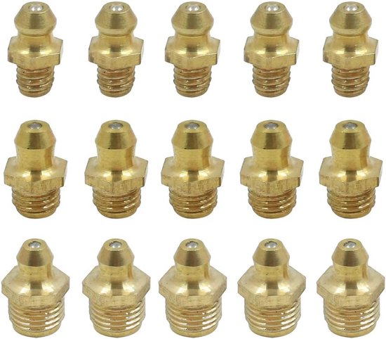 AUTOHAUX Smeerapparaat recht M6 M8 M10 messing schroefdraad kit auto aansluiting 5 set