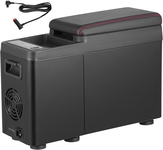 Autokoelkast, 12 volt auto armsteun koelkast, draagbare vriezer met 8 liter en één zone, -4℉-68℉ verstelbaar, 12/24 V DC en 100-240 V AC compressor koeler voor buiten van Merkloos