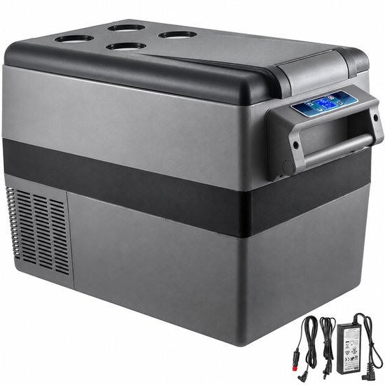 Autokoelkast 35L - Draagbare Compressor Koelbox - Elektrische Koelkast en Vriezer - 12V 24V en 230V - Temperatuur Instelbaar van -20°C tot 20°C - Met App Bediening LED Display Batterijbescherming en Handgrepen voor Camping Reizen Camper Boot
