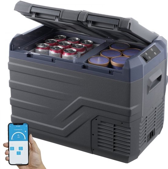 Autokoelkast - Draagbare Tweezone Koelbox Vriezer 32L - Temperatuurbereik -20°C tot 20°C - Dubbele Voeding 12/24V DC & 100-240V AC - Compressor - Voor Auto, Camping, Camper
