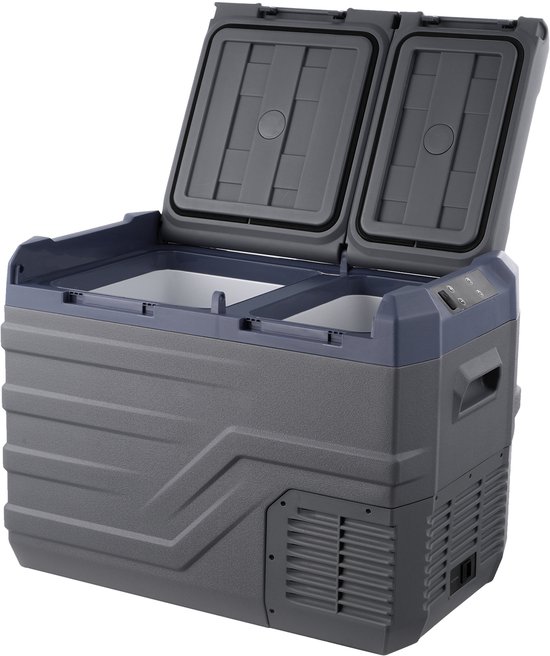 Autokühlschrank - 32 L draagbare dubbele zone - 12V koelkast - instelbaar van -4℉ tot 68℉ – 12/24 V DC & 100-240 V AC compressor koelbox voor outdoor avonturen, kamperen en campers van Crownful