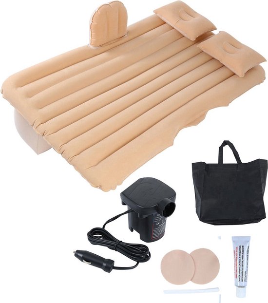 Automatisch Luchtbed - Inclusief pomp en opbergtas - Camping - Beige van Merkloos
