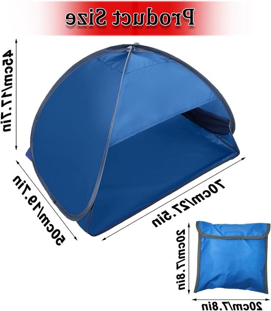 Automatische draagbare mini-strandvoorruit hoofdsteuntent voor baby's uv-bescherming, eenvoudig te installeren - licht en waterdicht, ideaal voor kamperen van Merkloos