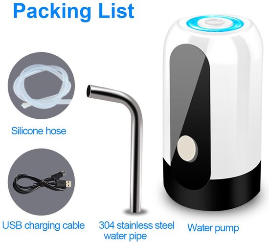 Automatische elektrische waterdispenser - draagbare waterpomp - met USB-oplader - voor flesdrank - schakelaar met knop van Merkloos