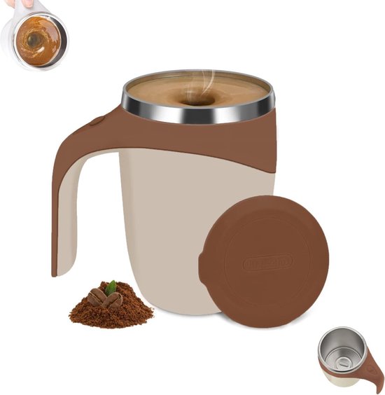 Automatische Magnetische roer Koffiemok 304 Roestvrijstalen Reis Thermosbeker - Melk Eiwitshakes Warme Chocolademelk. van $