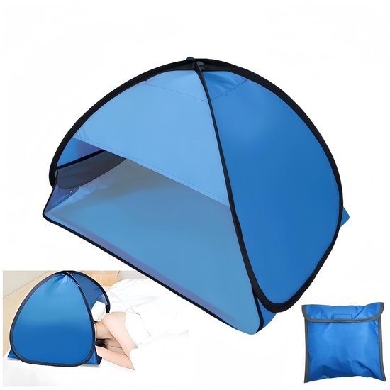 Automatische Pop-Up Strandtent voor Zonbescherming - Compact en Lichtgewicht Voor Buitenactiviteiten, Ideaal voor Strand en Kamperen - Blauwe Mini Tent