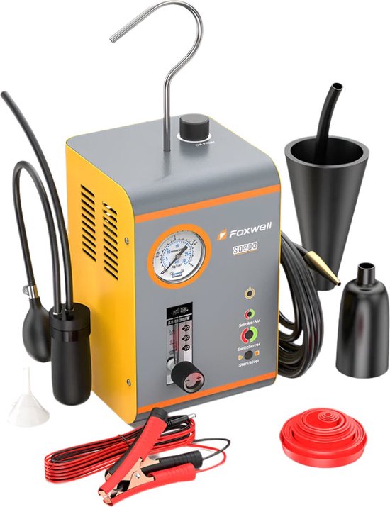 Automobiele Rookmachine - Rooklekdetector voor Auto's - Ingebouwde Luchtpomp - Dubbele Diagnosetool voor Lekkage in Autoleidingen - EVAP - Vacuümlekdetector - Autos Pipe Systems Rooklekdetector - Grijs van Merkloos