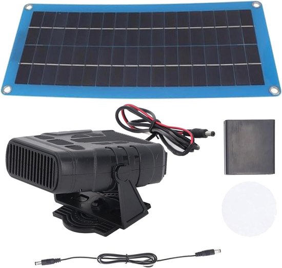 Autoverwarming Zonnepaneel - Draagbare Verwarming - Kamperen Buiten - Energiezuinig Verwarmen - 30 W - Zwart