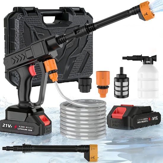 Autowaspistool - 60BAR - Draadloos - 21V - Li-ion Batterij van Merkloos