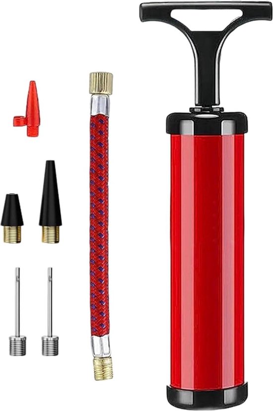 AUTUUCKEE 7 stuks balpomp luchtpomp inflator kit - voor basketbal voetbal volleybal rugby - zwart rood Voetbalpomp van AUTUUCKEE