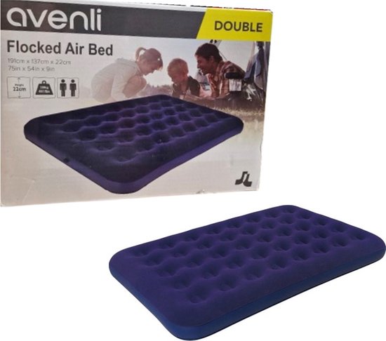 Avenli 2 persoons Luchtmatras - 137 x 191 x 22 cm - Maximaal 200 KG - Vinyl - Vakantie - Thuis van Merkloos