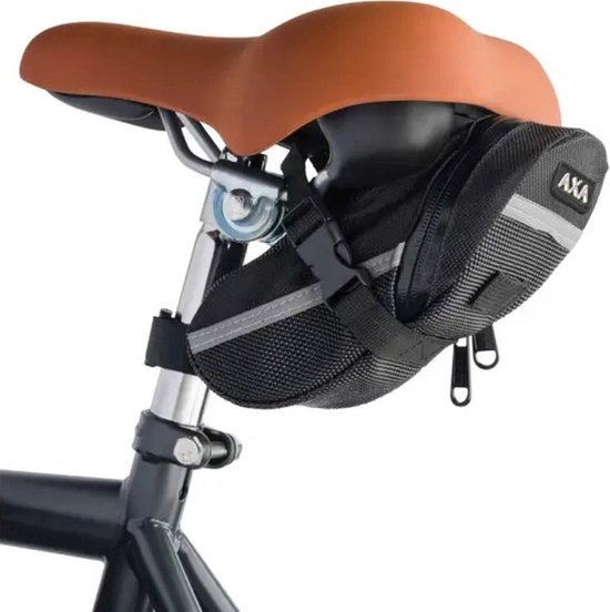 AXA Zadeltas - Fietstas voor aan het zadel - Universeel Zadeltasje - Waterdicht - Reflecterend - Met rits en opbergvakje van AXA
