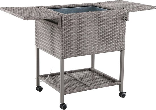 AXI Country Cooler Wicker Bruin - Koeler met wielen - 76L inhoud - Koelbox met aftapkraan van Axi