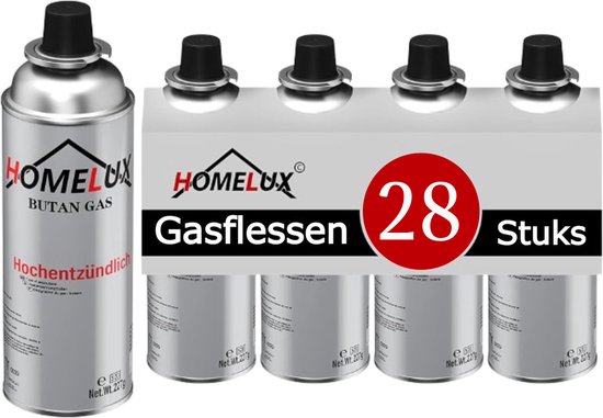 AXR® - Homelux - Gasfles butaan gasbus met inhoud van 227 gram - Gasbussen - Kookstel - gasflessen - Navulling - 28 stuks van AXR