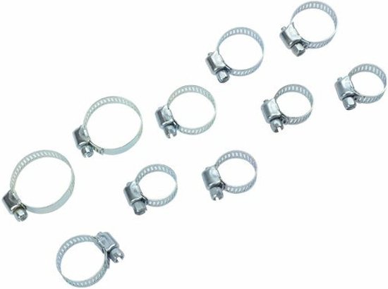 B-Home Slangklemmen set van 20x stuks - in 5 formaten - slangen vastzetten/afklemmen - metaal van Merkloos