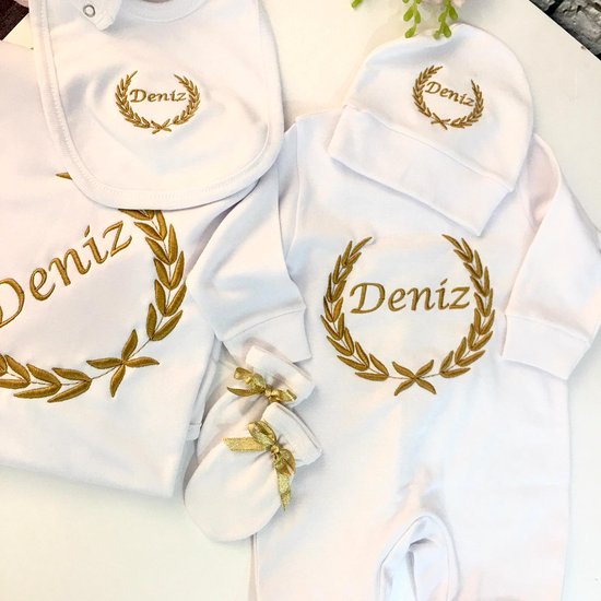 Baby Born Kleertjes - Gepersonaliseerd Naam Geborduurd Baby Geboorte set 5 Baby Geschenksets Delige set, Baby shower cadeau set Ziekenhuis set - Nieuwe Babydeken Kussen Coming Home Outfits, New Baby Gifts, Newborn Kleding, Baby kleding jongens van BABY born