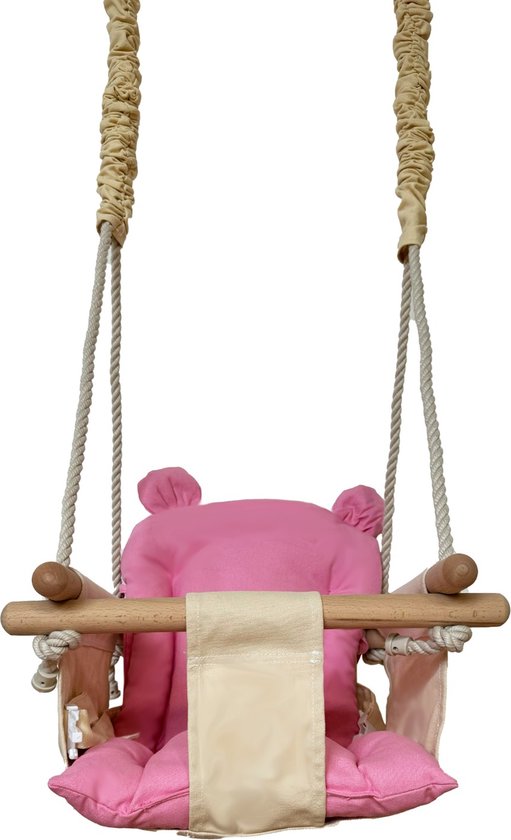 Baby schommel - hout - crème roze - tot 20 kg van Cabino