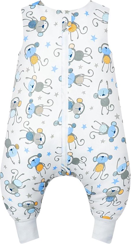 Baby Slaapzak met Voeten, 0.5 Tog Isolatie, 100% Katoen, Mouwloos, Voor Peuters, Zomer Slaapzak voor Jongens en Meisjes, 70 cm, Comfortabele en Ademende Slaapoplossing