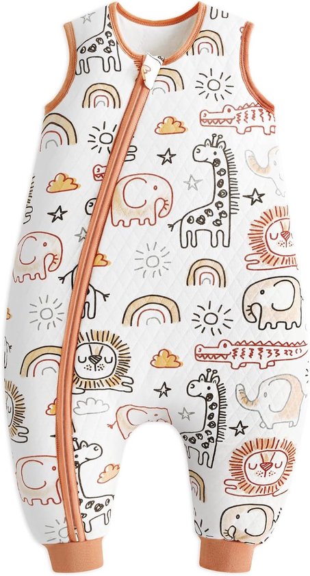 Baby Slaapzak met Voetjes en Sokken 1.5-2.5 Tog, Warme Katoenen Slaapzak voor Winter, Geschikt voor Jongens en Meisjes van Merkloos