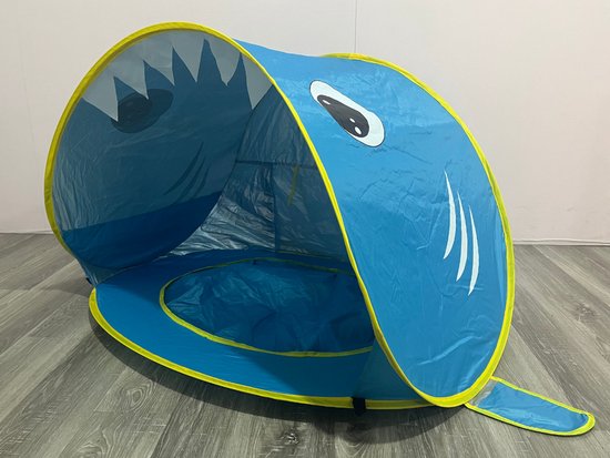 Baby Strandtent - Haai Pop-Up Tent - UV-Bescherming - Draagbaar - Geschikt voor Strand, Zwembad, Reizen en Kamperen