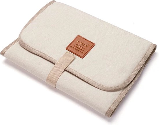 Baby Verschoonmatje voor onderweg - Waterbestendig - Beige - 58x30 cm van Bisous de LouLou