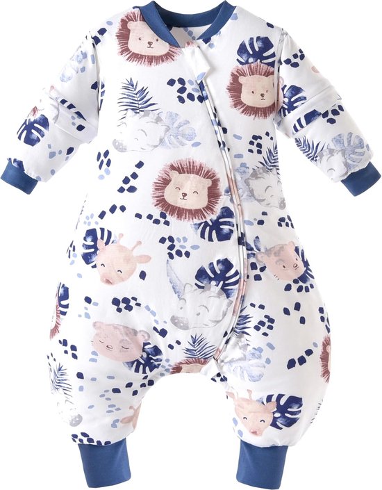 Baby Winterslaapzak met Voeten voor Kinderen - 2,5 TOG - Afneembare Mouwen - Zacht Katoen - Ideaal voor Het Hele Jaar van Merkloos