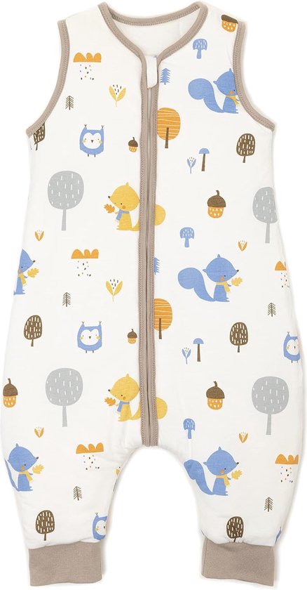 Babyslaapzak met Voeten 2,5 TOG van 100% Biologisch Katoen voor het Hele Jaar - Voorzien van Dierenprint van Little Dutch