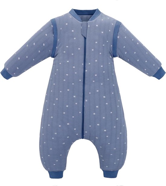 Babyslaapzak met Voeten - Geschikt voor Jongens en Meisjes - 90 cm - Grijsblauw - Biologisch Katoen van Merkloos