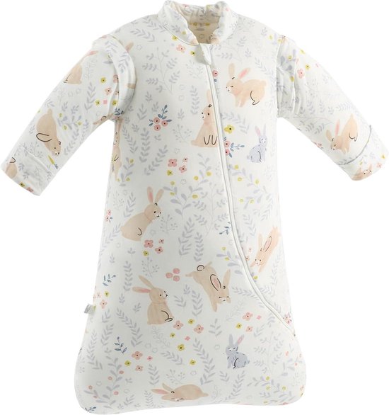 Babywinterslaapzak 35 TOG biologisch katoen verschillende maten geboorte 4 jaar wit konijn - kinderslaapzak, 24-48 maanden van Sweety Fox