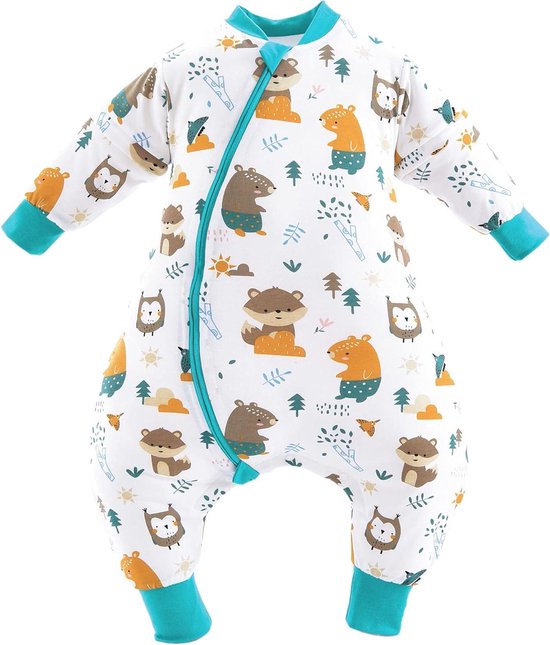 Babywinterslaapzak met afneembare mouwen - warm en comfortabel - 1 stuk - bosdierentuin