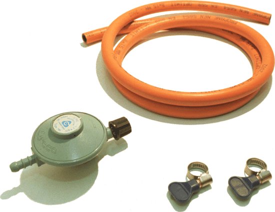 Bade campinggaz Regelaarset 30 MB CG 1,5M Slang En Klemmen voor butaan gas