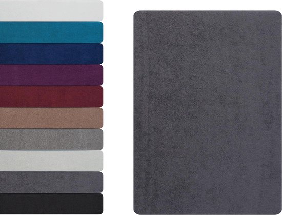 Badstof hoeslaken 140x200 cm - 80% katoen, 20% polyester, zacht en warm voor matrassen tot 25 cm van Merkloos