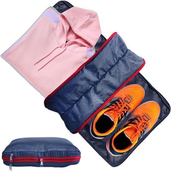 Bagage Compressie Zakken - Kleding Opslag - Ruimte Besparen - Dubbelzijdig Ontwerp - 37.5 cm - Donkerblauw