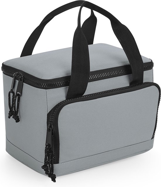 Bagbase koeltasje/lunch tas model Compact - 24 x 17 x 17 cm - 2 vakken - grijs/zwart - klein model - kwaliteit van Bagbase
