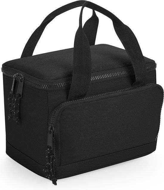 Bagbase koeltasje/lunch tas model Compact - 24 x 17 x 17 cm - 2 vakken - zwart - klein model - kwaliteit van Bagbase