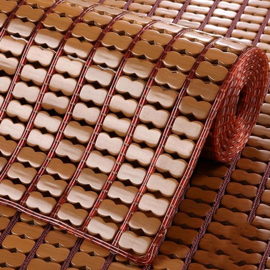 Bamboe Bedmat - Zomerslaapkussen Mahjong - Koel Slapen - Handgeweven Natuurlijk - Opvouwbaar - Natuurlijk