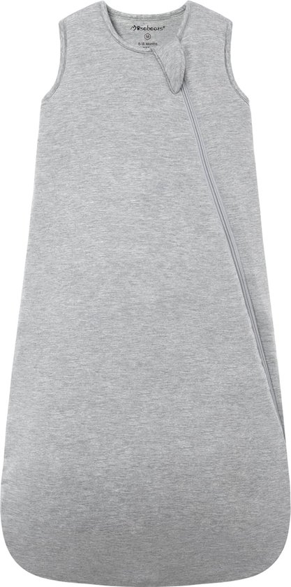 Bamboe Katoenen Babyslaapzak - 2,5 TOG, Mouwloos, Ademend en Warm (Grijs, Maat L) van Little Dutch