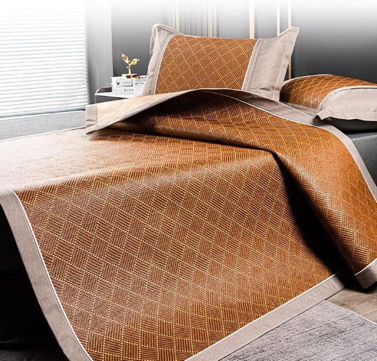 Bamboe koelmatras - Dubbelzijdig slaapkleed - Koel slapen - Ademend en zacht oppervlak - 150x200cm - Naturel