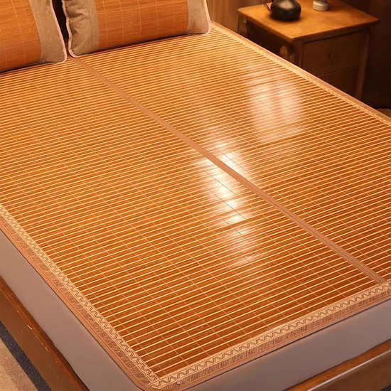 Bamboe Koelmatras - Zomer Bedmat - Koel Slapen - Dubbelzijdig Ontwerp - 195x150 cm - Natuurlijk