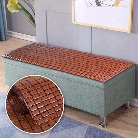 Bamboe Matras - Koelmat Zomer - Verkoelend Slapen - Natuurlijk Materiaal - 135x200cm - Natuurlijk