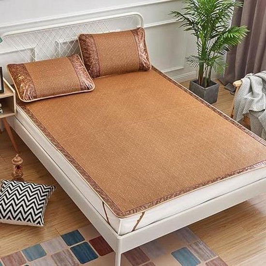 Bamboe Slaapmat - Zomer Matras - Koel Slapen - Opvouwbaar Ontwerp - Set van 2 - Natuurlijk