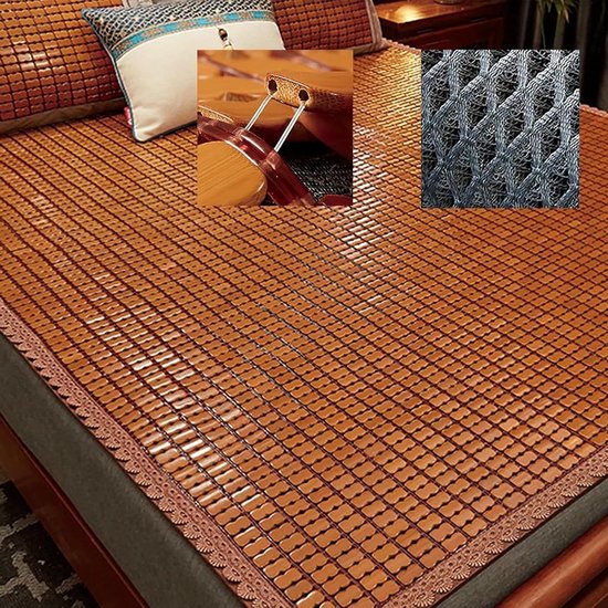 Bamboe slaapmat - Zomer topmatras - Koel slapen - Ademend materiaal - 80x190 cm - Natuurlijk