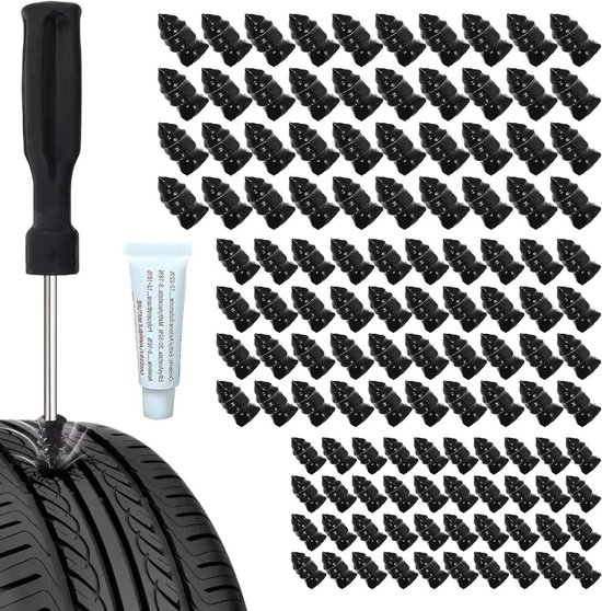 Band Reparatie Kit - Lekke Banden Herstel - Voertuig Onderhoud - Heavy-Duty Tool - 120 Stuks - Zwart